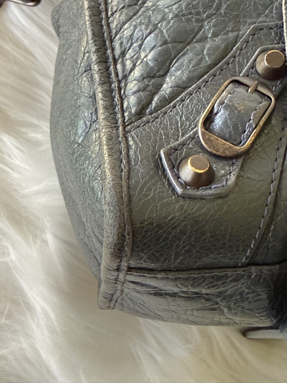 BALENCIAGA CITY BAG GRAY ANTHRACITE GREY W/MIRROR S/S 2014 - Picture 4 of 11